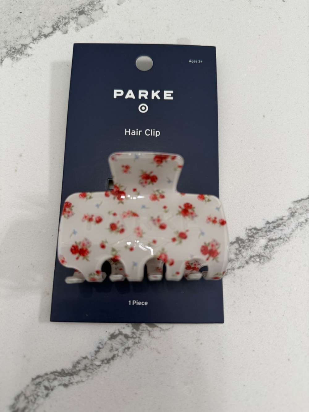 PARKE Floral White and Red Hair Clip